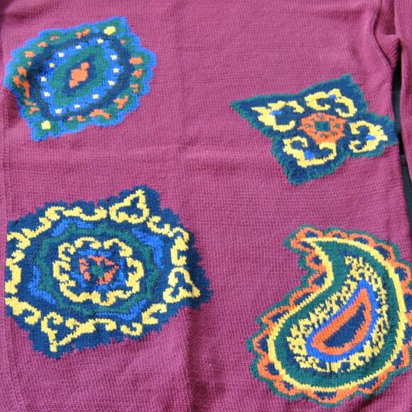 Perry Ellis America Sweater Vintage Maroon Small - Picture 2 of 5